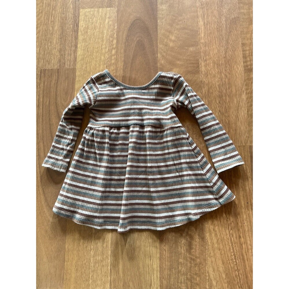 Quincy Mae striped baby girl scoop back dress
